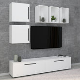 TV-møbelsæt til væggen, 7-dele, hvid
