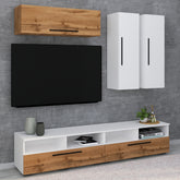 TV-møbelsæt til væggen, 5-dele, flerfarvet