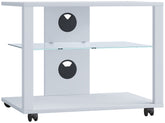 TV-bord med hjul, h. 45 x b. 60 x d. 41 cm, hvid