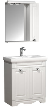 Badeværelsessæt med underskab, håndvask og vægspejl, h. 81 x b. 61 x d. 46 cm, hvid