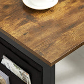 Skrivebord med tavle og gitter til sedler, vintage brun