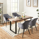 Elegant spisebordsstol med polstret sæde, grå