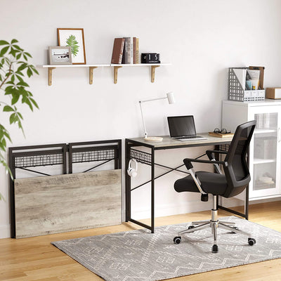 Skrivebord / computerbord, 100 x 50 x 76,5 cm, greige og sort