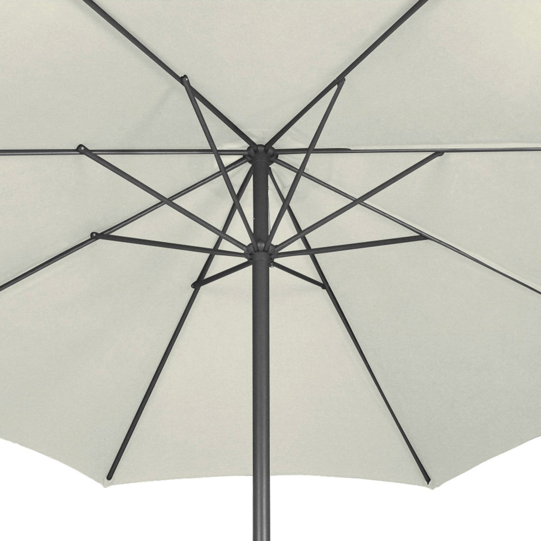 Parasol til altan, terrasse, have, 250cm, håndsving, vandafvisende, pladsbesparende, beige