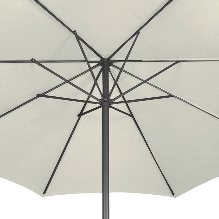 Parasol til altan, terrasse, have, 250cm, håndsving, vandafvisende, pladsbesparende, beige