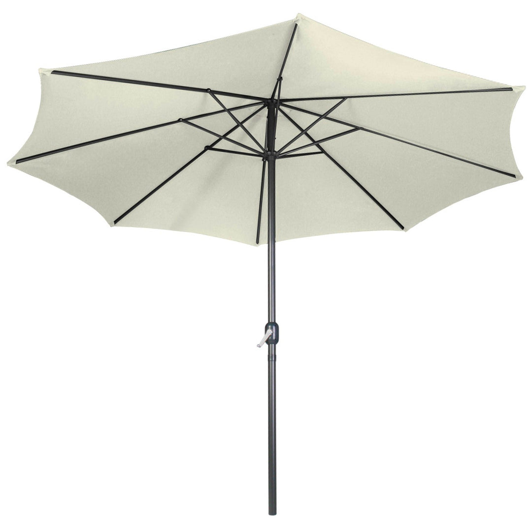 Parasol til altan, terrasse, have, 250cm, håndsving, vandafvisende, pladsbesparende, beige
