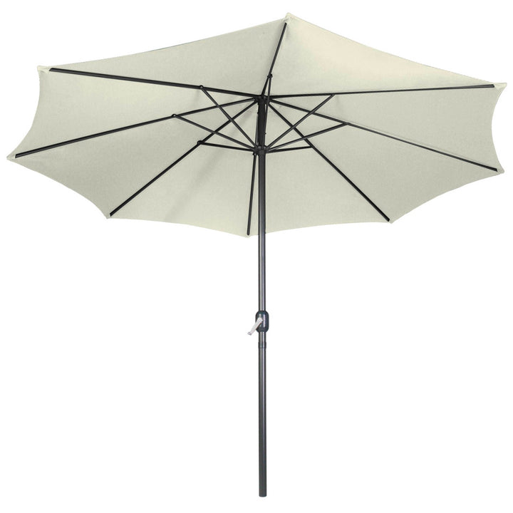 Parasol til altan, terrasse, have, 250cm, håndsving, vandafvisende, pladsbesparende, beige
