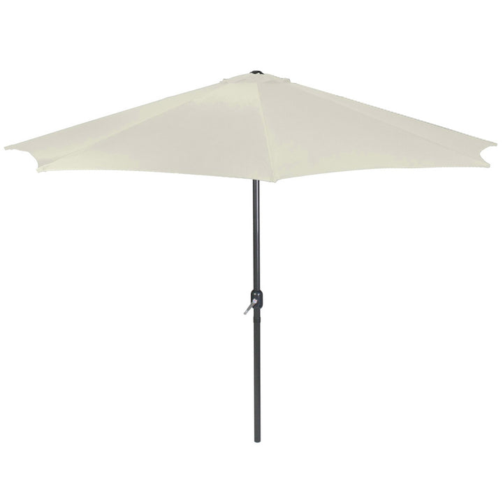 Parasol til altan, terrasse, have, 250cm, håndsving, vandafvisende, pladsbesparende, beige