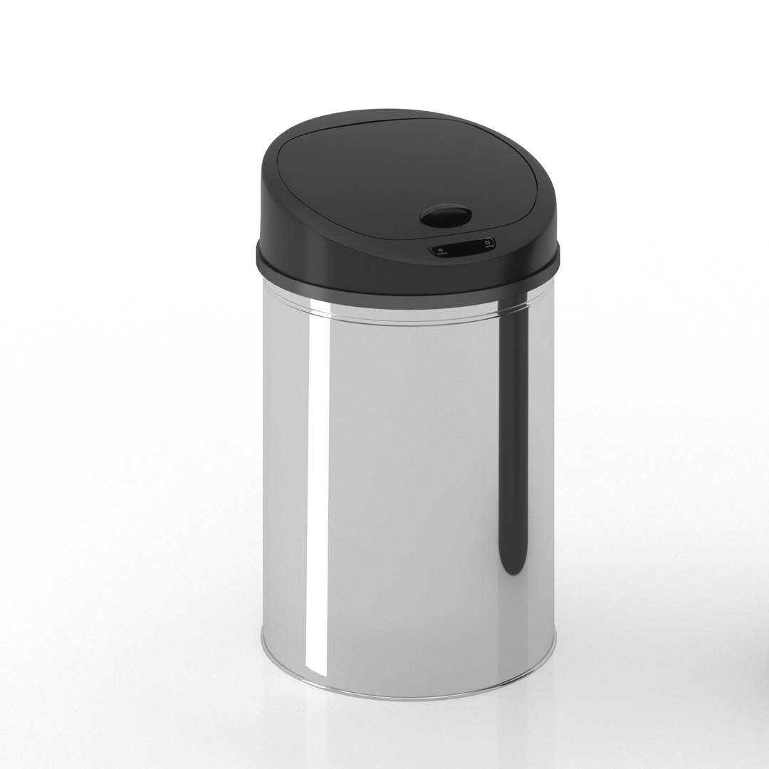 Håndfri sensor skraldespand - 50L, vandtæt, rustfrit stål, sølvfarvet