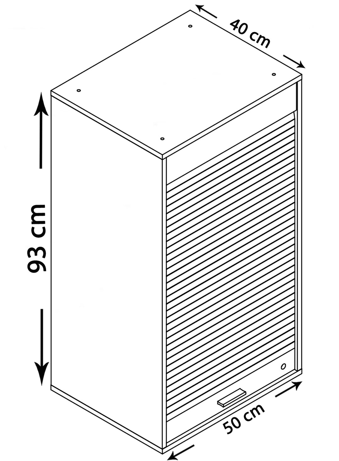 Praktisk kontorskab, H: 186 cm, B: 50 cm, D: 40 cm