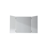 Overdel til sminkebord med krystalspejl 3-delt Yderspejle klapbare Hvid kunstfiner