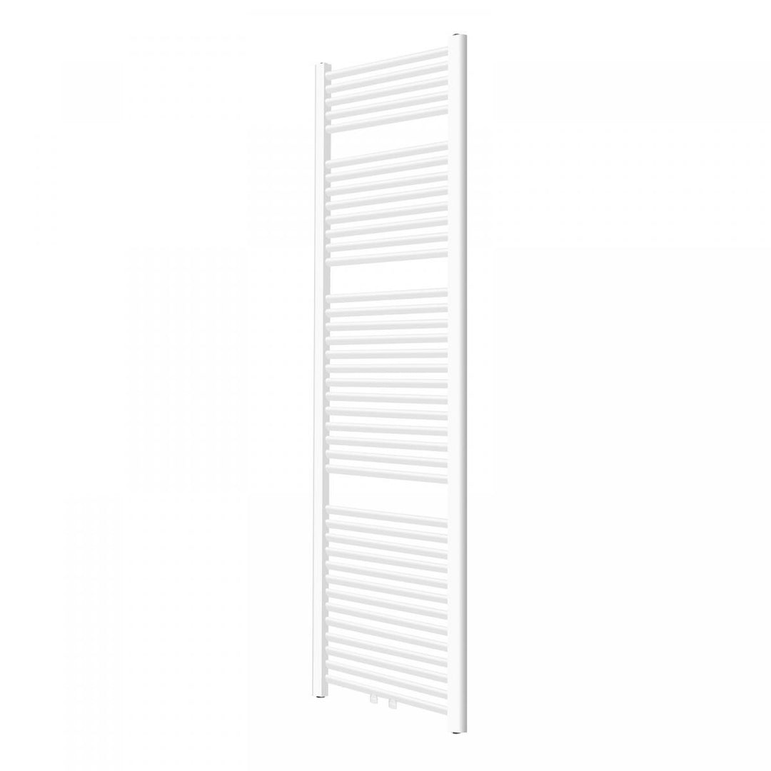 Aquamarine® håndklæderadiator - lodret, varmt vand, 7 bar, centerforbindelse, vægmonteret, 1800x600 mm, hvid