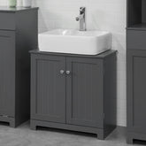 Vaskeskab til badeværelse med 2 døre, 60x30x60 cm, grå