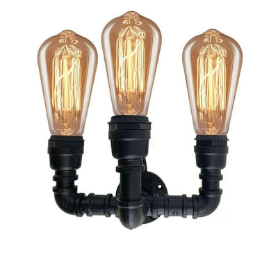 Vintage Iron Vandpibe Lampe E27 Loft Light Retro Industriel Væglampe