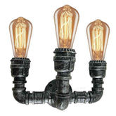 Retro Industrielle Wandleuchte Vintage Eisen Gebürstetes Silber Wasserpfeifenlampen E27 Loftlicht LEDSone DE