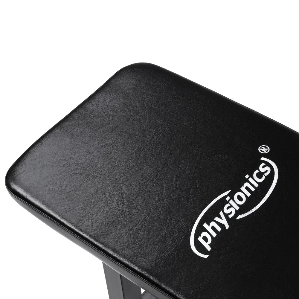 Flad bænk, 103x47x44-57 cm, højdejusterbar, op til 200 kg, stål, sort