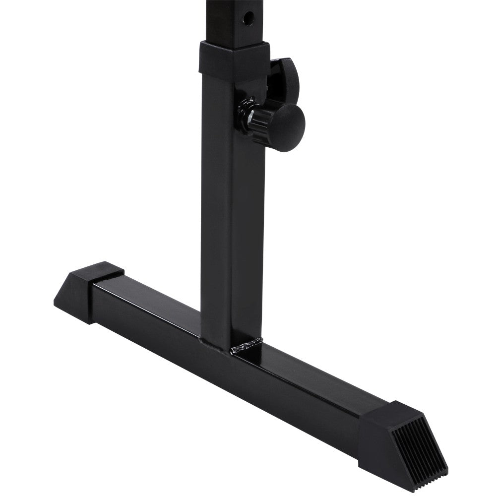 Flad bænk, 103x47x44-57 cm, højdejusterbar, op til 200 kg, stål, sort