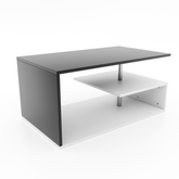 Sofabord - 90x50 cm, hvidt og mørkegrå