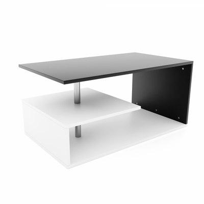 Sofabord - 90x50 cm, hvidt og mørkegrå