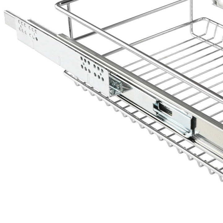 Teleskopskuffe - inklusive skinner, til skabsbredde 40 cm, sæt af 2, forkromet