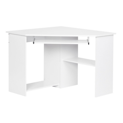 Hjørnebord / computerbord / skrivebord i romersk stil, hvid