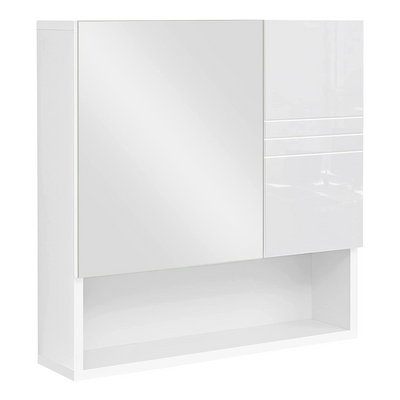 Badeværelsesskab med spejl, 54 x 15 x 55 cm, hvid