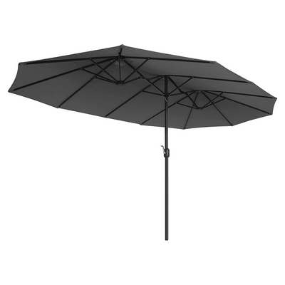Parasol med ekstra bredde, 460 cm, grå
