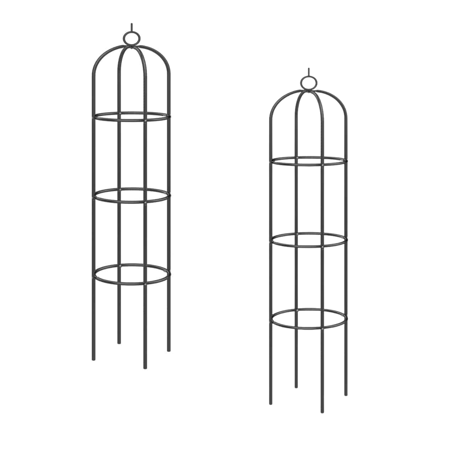 Rosensøjle i metal, 200 x 40 cm, sort