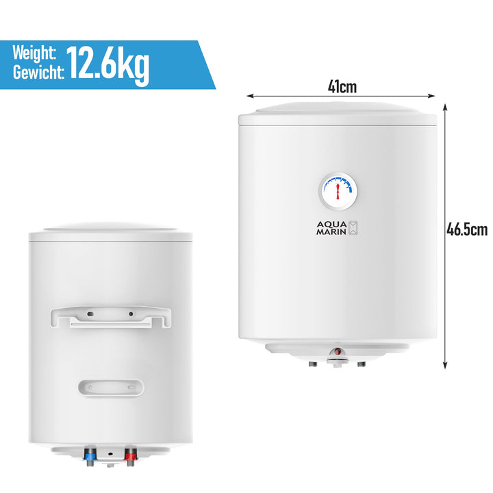 Elektrisk ANTIKALK varmtvandsbeholder, 30 L, 1,5 kW, Anticalc, EEK B/C, emaljeret inderbeholder