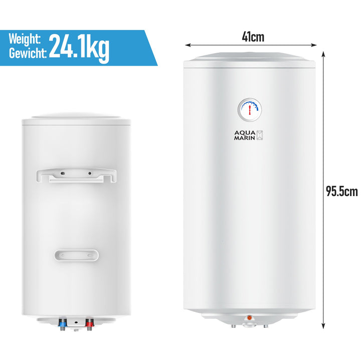 Elektrisk ANTIKALK varmtvandsbeholder, 80 L, 1,5 kW, vægmonteret, EEK B/C, emaljeret inderbeholder