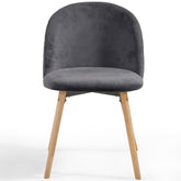 Spisebordsstole  - mørkegrå, sæt af 2, fløjlssæde, moderne, polstrede ben af bøgetræ, med ryglæn
