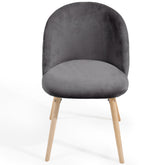 Spisebordsstole  - mørkegrå, sæt med 4, fløjlssæde, moderne, polstrede ben af bøgetræ, med ryglæn