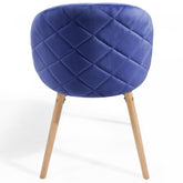 Spisebordsstole - kongeblå, sæt med 8, fløjlssæde, moderne, polstret, bøgetræben