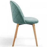 Spisebordsstole  - mint, sæt med 8, fløjlssæde, moderne, polstret, bøgetræ-ben, med ryglæn