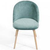 Spisebordsstole  - mint, sæt med 8, fløjlssæde, moderne, polstret, bøgetræ-ben, med ryglæn