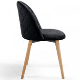 Spisebordsstole - sort, sæt med 8, fløjlssæde, moderne, polstret, bøgetræben, med ryglæn