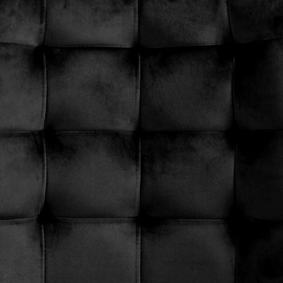 Spisebordsstole - sort, sæt med 8, fløjlssæde, polstret, quiltet, bøgetræ-ben, med ryglæn