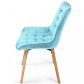 Spisebordsstole - lys turkis, sæt af 2, fløjlssæde, polstret, quiltet, bøgetræ-ben