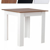 Spisebord - firkantet, 80x80x76,5 cm, til 4 personer, lavet af MDF, brun plade, lille