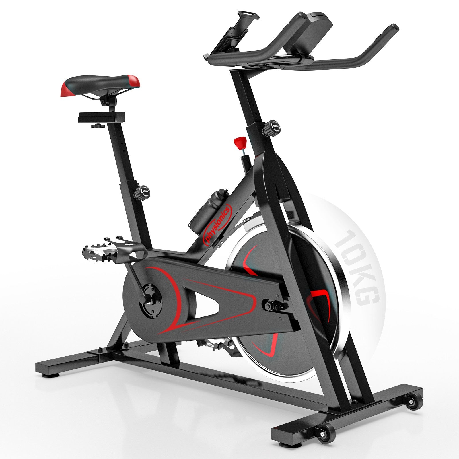 Motionscykel - med LCD display, ergometer, pulsmåler, max 120 kg