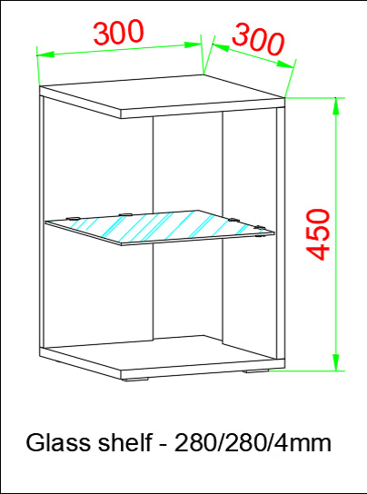 Sidebord, h. 45 x b. 30 x d. 30 cm, antracit