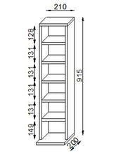 Elementa: Moderne reoldesign til ethvert rum (H: 92 cm, B: 21 cm, D: 20 cm), hvid