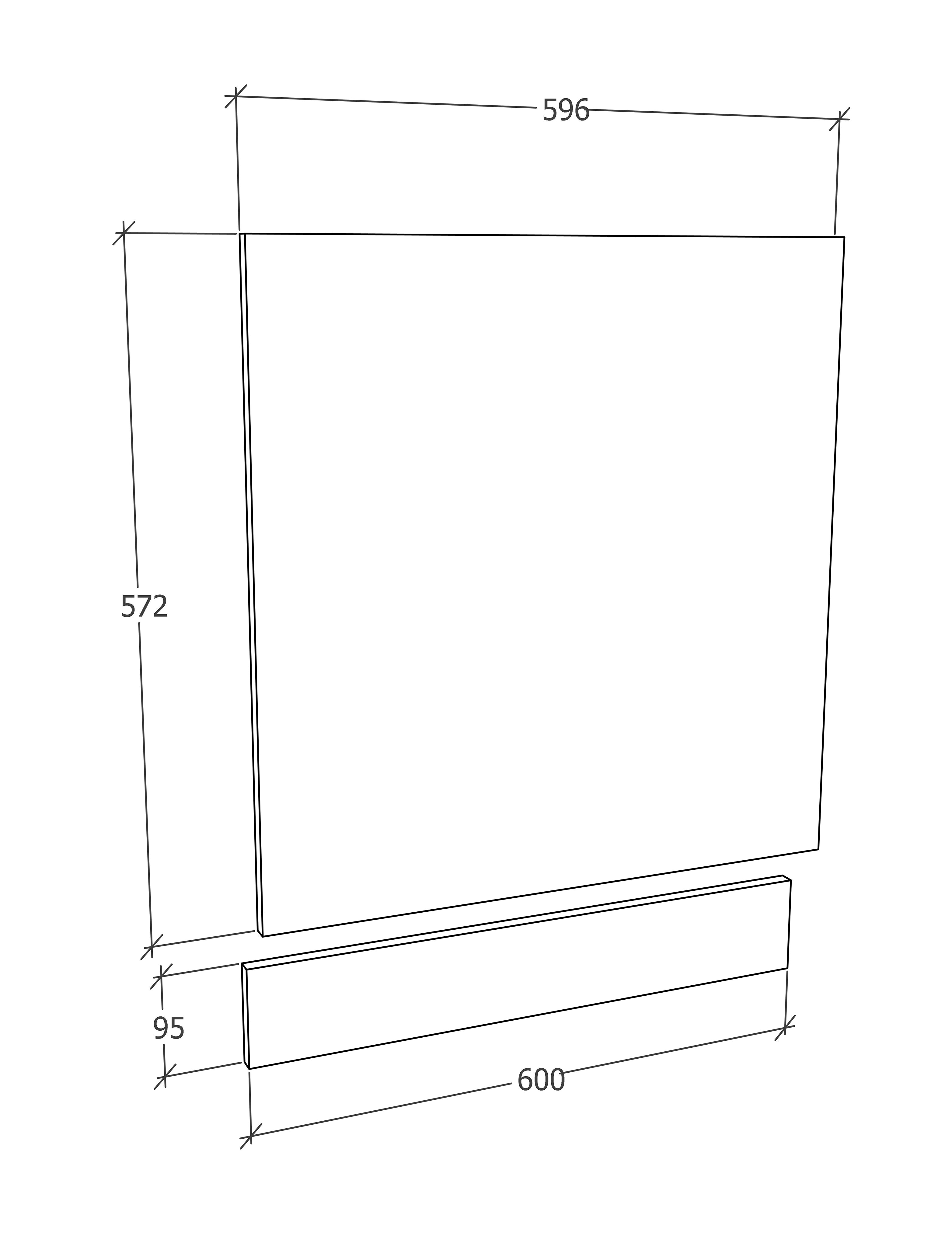 Frontpanel til køkkenskab, naturfarvet