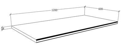 Frontpanel til køkkenskab, L1200 x B600 x H28 mm, antracit