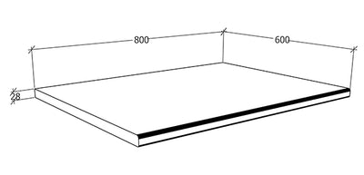 Bordplade til køkkenet, B80cm x D60cm, antracit