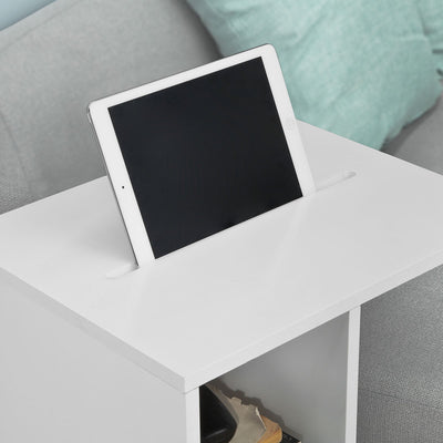 Hvidt sidebord velegnet som laptopbord
