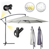 Parasol - 300 cm, med stativ, håndsving, vandafvisende, UV-beskyttelse, vipbar, beige