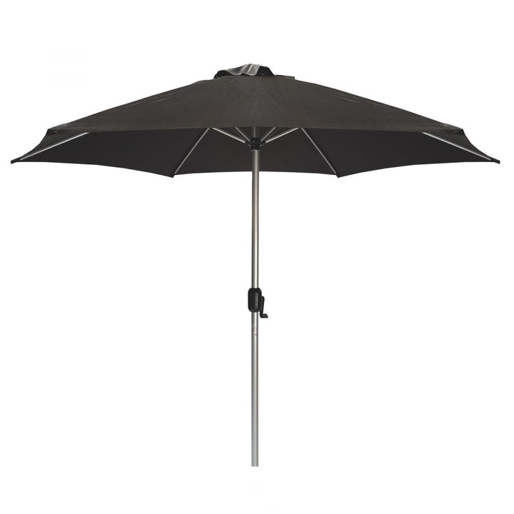 Parasol - 270 cm, med håndsving, vandtæt, UV-beskyttelse, mørkegrå