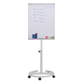 Whiteboard på stativ - højdejusterbar, 90x60 cm, pennebakke, 3 markører