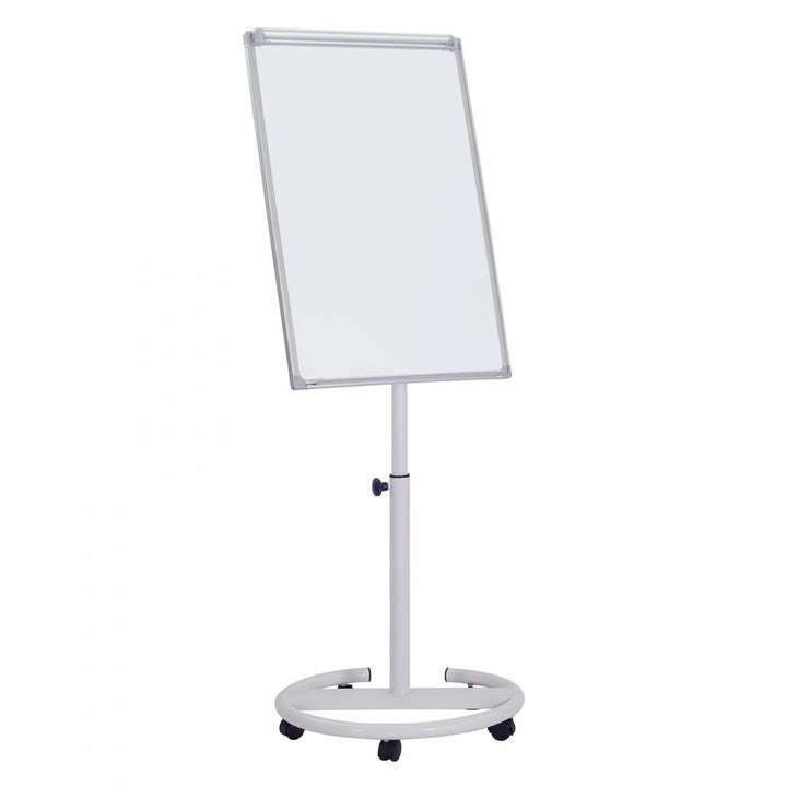 Whiteboard på stativ - højdejusterbar, 90x60 cm, pennebakke, 3 markører